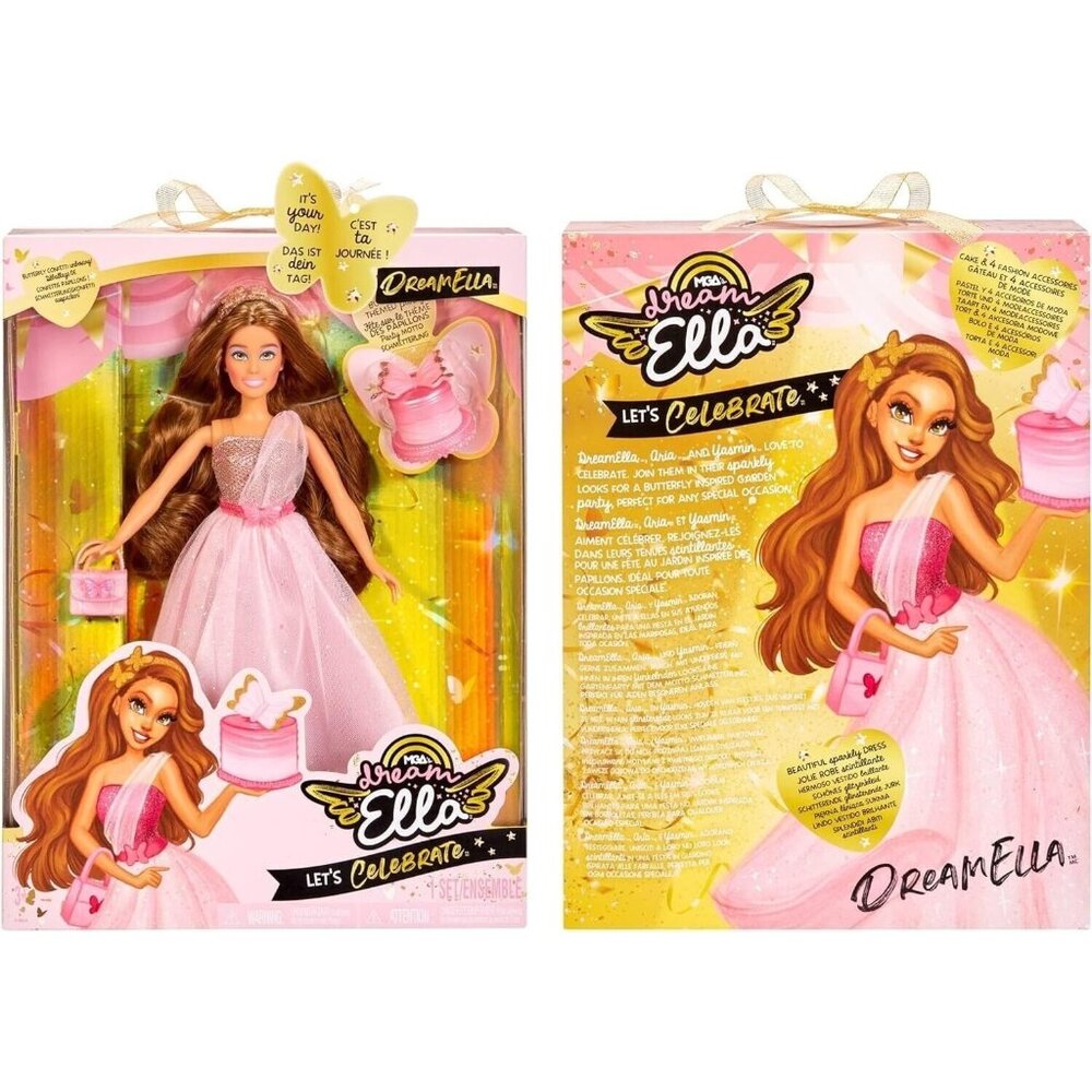 MGA Entertainment Dream Ella Let's Celebrate Doll Dream Ella Pink Gold Glitter